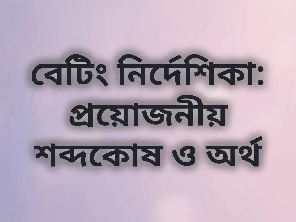 বেটিং নির্দেশিকা: প্রয়োজনীয় শব্দকোষ ও অর্থ